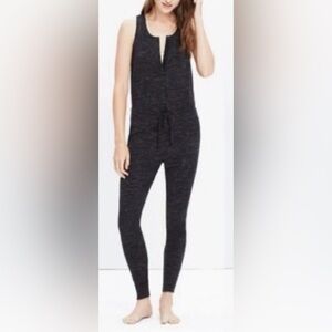 Madewell Womens Gray Marled Sleeveless Jumpsuit Cotton Blend Size M